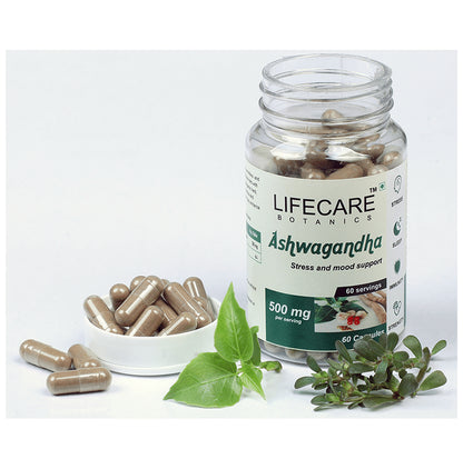 Lifecare Botanics Ashwagandha 500mg Capsule (60 Each)