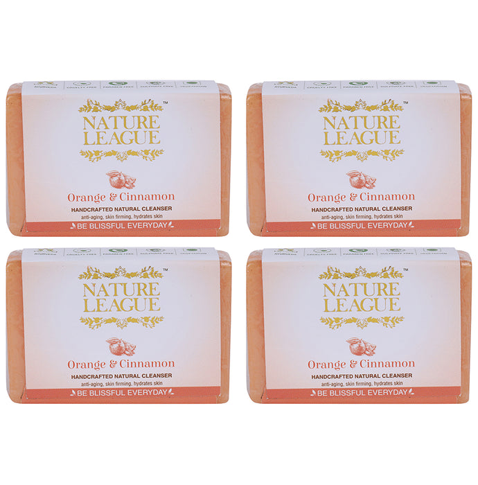 Nature League Orange & Cinnamon Handcrafted Natural Cleanser (100gm Each) - Classic Derma