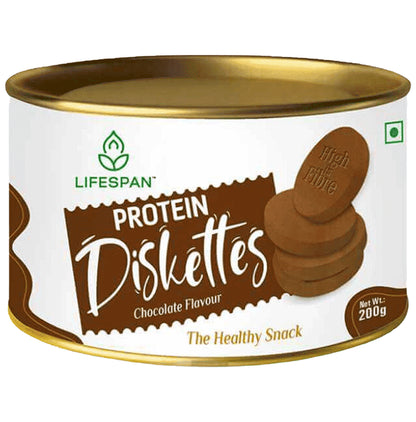 Lifespan Protein Diskettes | High Protein Biscuits | Calcium, Vitamins and Minerals | Chocolate - Classic Derma