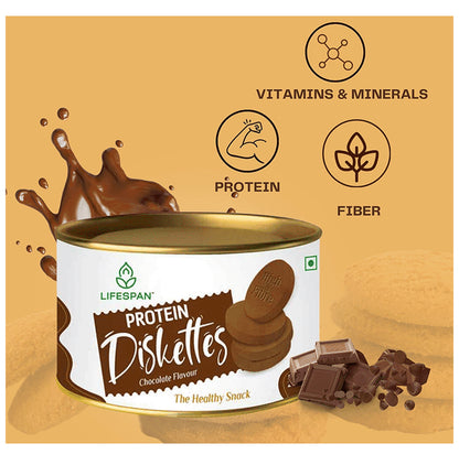 Lifespan Protein Diskettes | High Protein Biscuits | Calcium, Vitamins and Minerals | Chocolate