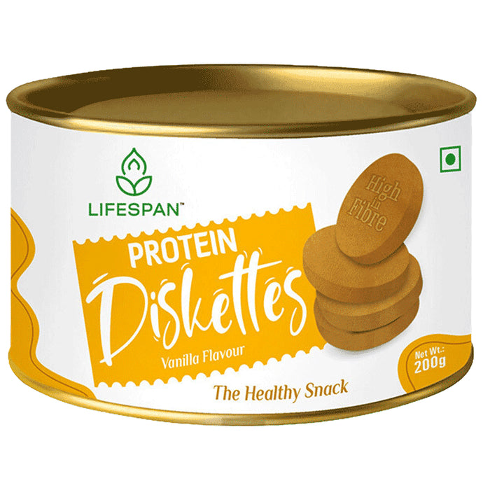 Lifespan Protein Diskettes | High Protein Biscuits | Calcium, Vitamins and Minerals | Vanilla - Classic Derma