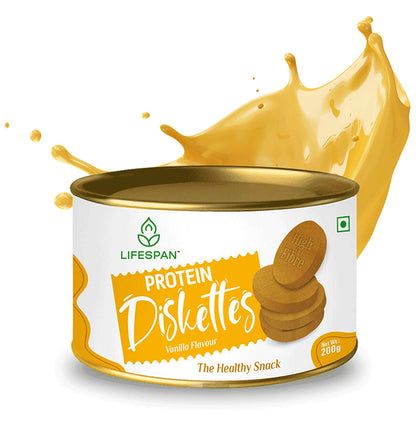 Lifespan Protein Diskettes | High Protein Biscuits | Calcium, Vitamins and Minerals | Vanilla