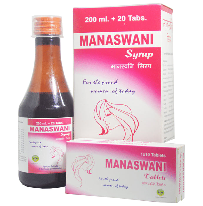 Alsence Combo Pack of Manaswami Syrup 200ml and Manaswami Tablet 20 - Classic Derma