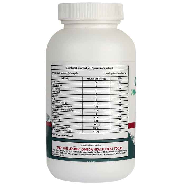 Lipomic Healthcare Omega 3 Fish Oil Softgel (60 Each)