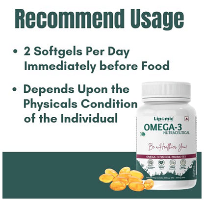 Lipomic Healthcare Omega 3 Fish Oil Softgel (60 Each)
