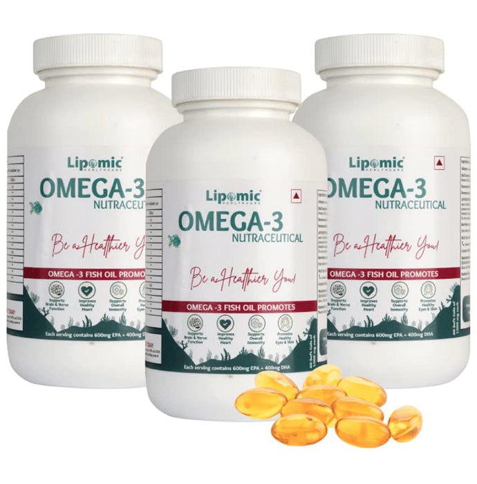 Lipomic Healthcare Omega 3 Fish Oil Softgel (60 Each) - Classic Derma