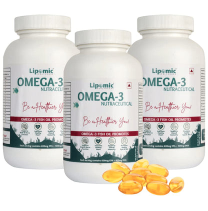 Lipomic Healthcare Omega 3 Fish Oil Softgel (60 Each) - Classic Derma