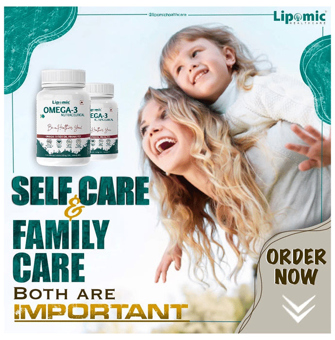 Lipomic Healthcare Omega 3 Fish Oil Softgel (60 Each)