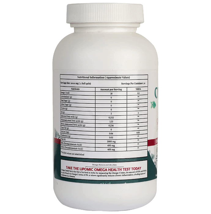 Lipomic Healthcare Omega 3 Fish Oil Softgel (60 Each)