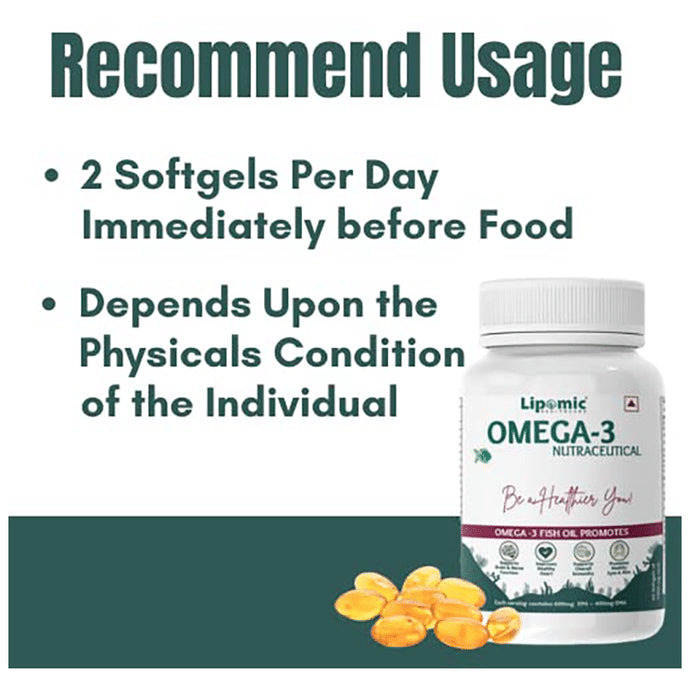 Lipomic Healthcare Omega 3 Fish Oil Softgel (60 Each)
