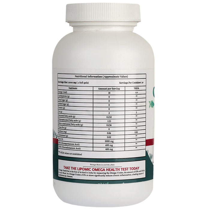 Lipomic Healthcare Omega 3 Fish Oil Softgel (60 Each)