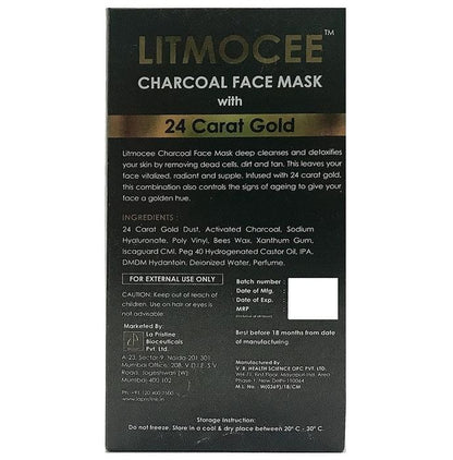 Litmocee Charcoal Face Mask with 24 Carat Gold