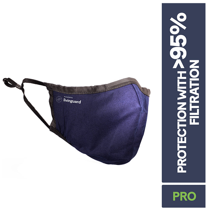 Livinguard Pro 3 Layer Cotton Face Mask Large Bombay Blue