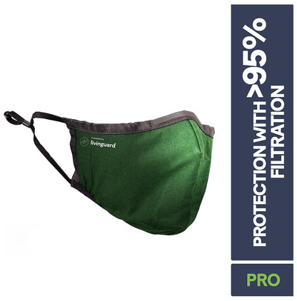 Livinguard Pro 3 Layer Cotton Face Mask Large Olive Green