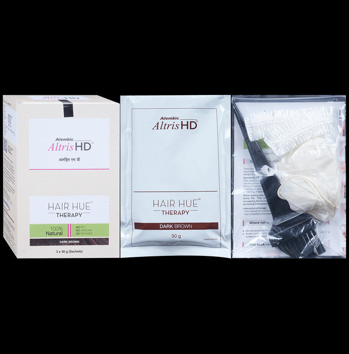 Altris HD Hair Hue Therapy | No PPD, No Ammonia & No Peroxide | Colour Dark Brown - Classic Derma