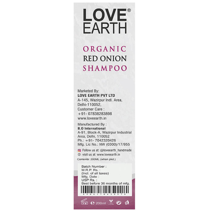 Love Earth Organic Red Onion Shampoo