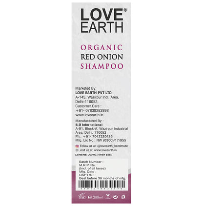 Love Earth Organic Red Onion Shampoo