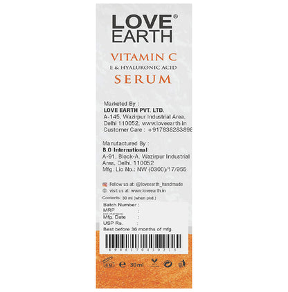 Love Earth Vitamin C & Hyaluronic Acid Serum