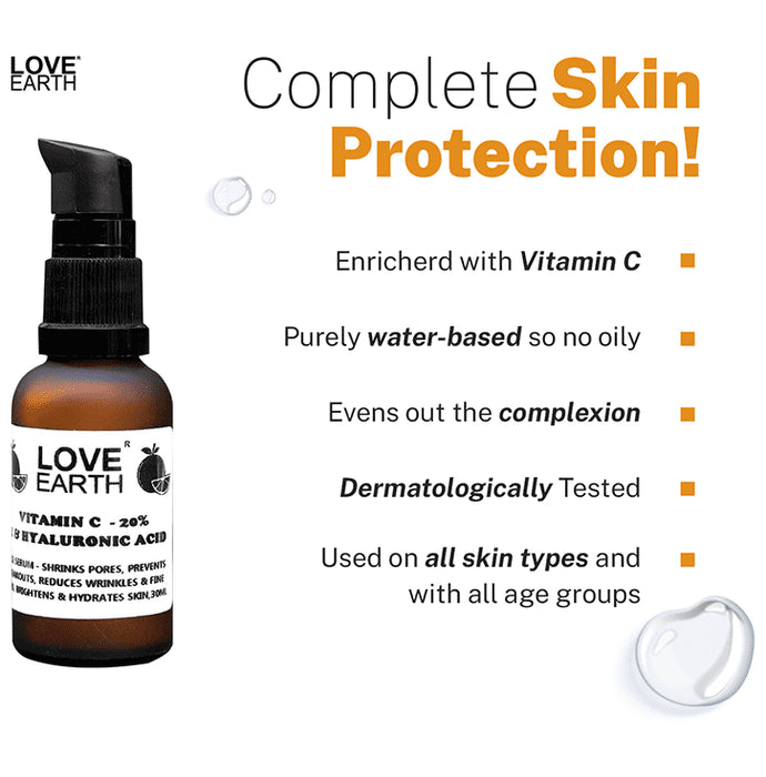 Love Earth Vitamin C & Hyaluronic Acid Serum