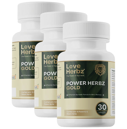 Love Herbz Power Herbz Gold Capsule (30 Each) - Classic Derma