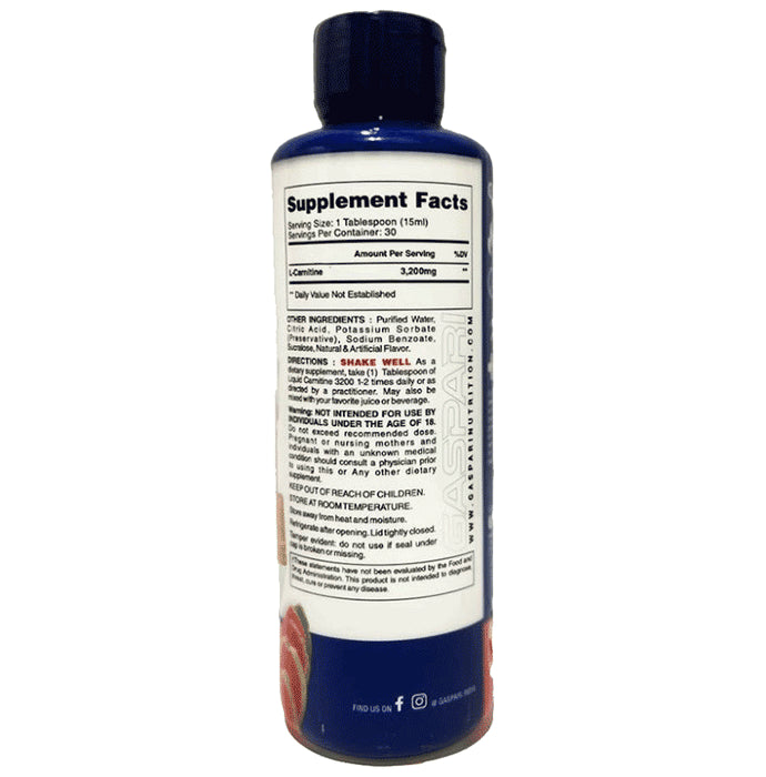 Gaspari Nutrition Liquid Carnitine 3200 Blood Orange