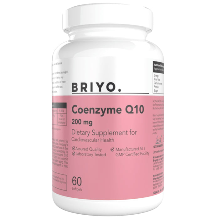 Briyo CoQ10 200 mg Soft gel, Naturally Fermented: Enhanced Absorption Formula for Heart Health, Energy Boost, and Antioxidant Support - Classic Derma
