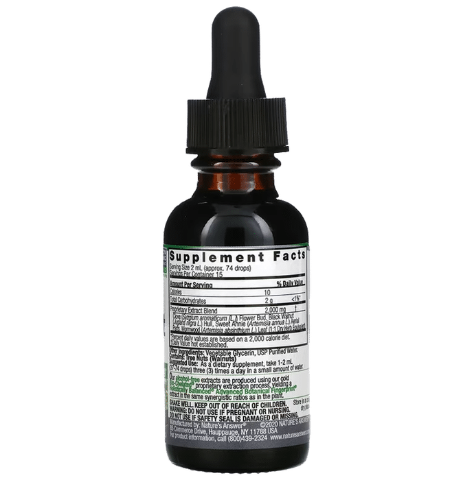 Nature's Answer Black Walnut & Wormwood 2000mg Fluid Extract Alcohol Free