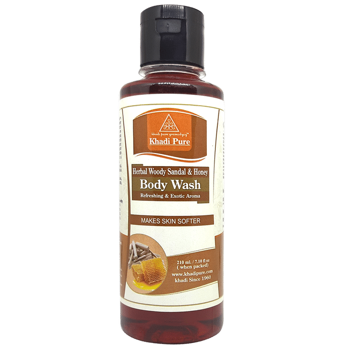 Khadi Pure Herbal Woody Sandal & Honey Body Wash - Classic Derma