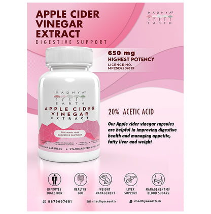 Madhya Earth Apple Cider Vinegar Extract Vegetarian Capsule