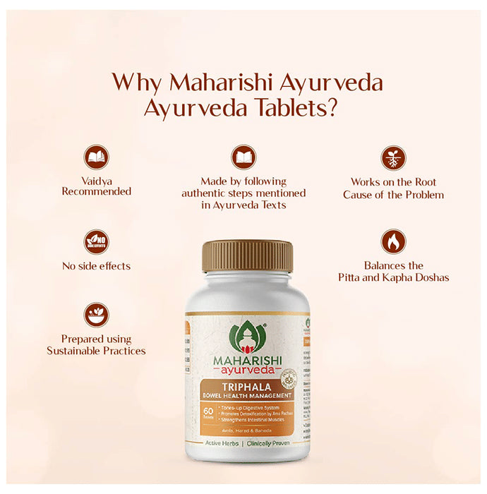 Maharishi Ayurveda Triphala Tablet |Supports Digestion, Relieves Constipation