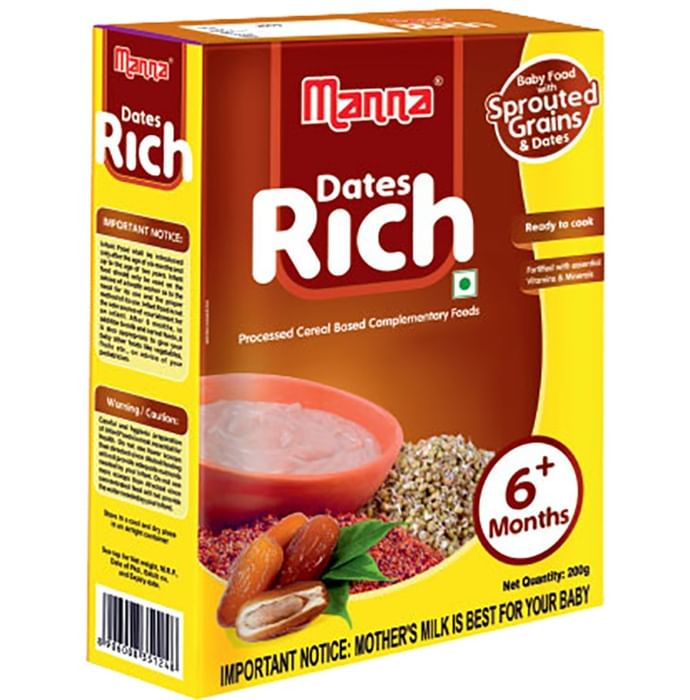 Manna Dates Rich Baby Food with Sprouted Grains & Dates 6+ Months