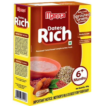 Manna Dates Rich Baby Food with Sprouted Grains & Dates 6+ Months