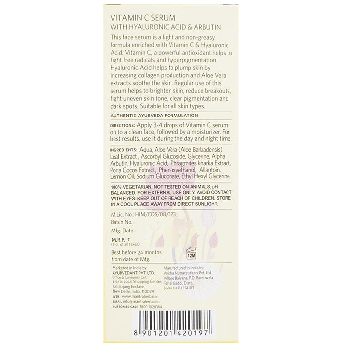 Mantra Vitamin C Serum Hyaluronic Acid & Arbutin