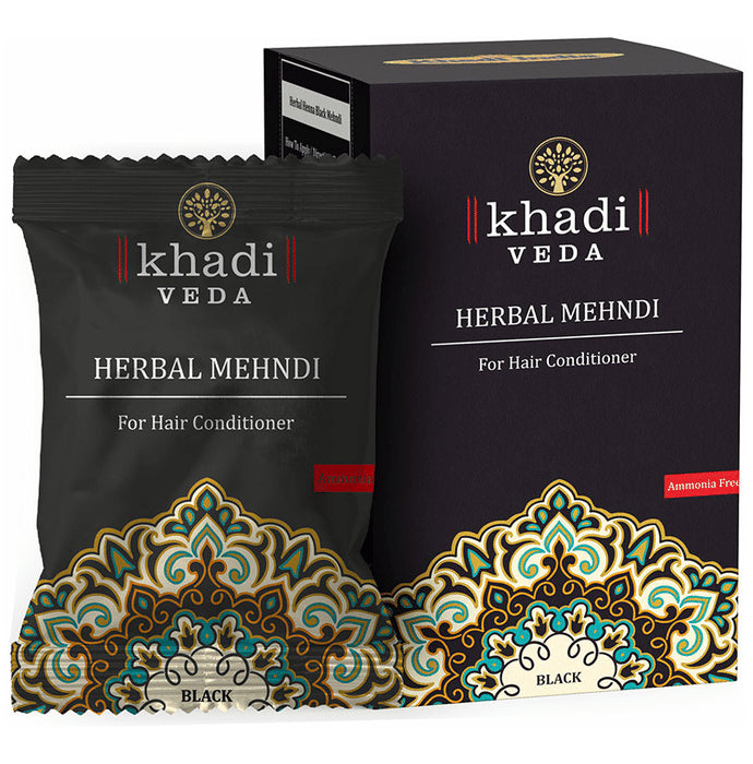 Khadi Veda Black Herbal Mehndi (20gm Each) for Hair Conditioner - Classic Derma