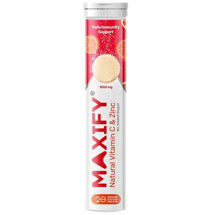 Maxify Natural Vitamin C & Zinc Effervescent Tablet (20 Each) Orange - Classic Derma