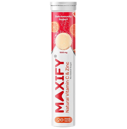 Maxify Natural Vitamin C & Zinc Effervescent Tablet (20 Each) Orange