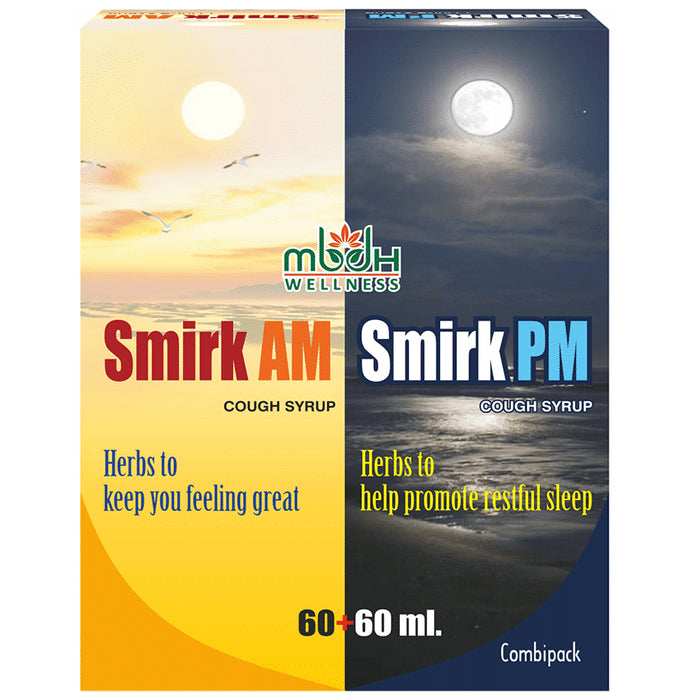MBDH Wellness Combo Pack of Smirk AM+PM Cough Syrup (120ml Each)