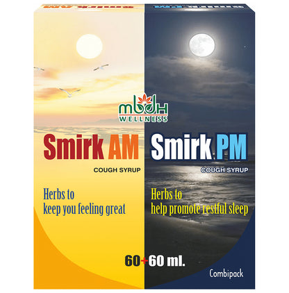MBDH Wellness Combo Pack of Smirk AM+PM Cough Syrup (120ml Each)