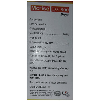 Mcrise Cholecalciferol Oral Drop Mixed Fruit