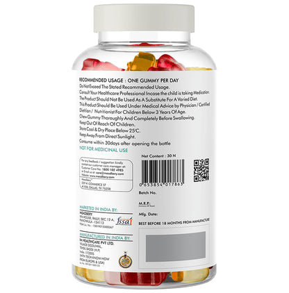 Meadbery Mango & Strawberry Kids Calcium with Vitamin D Gluten Free Gummy