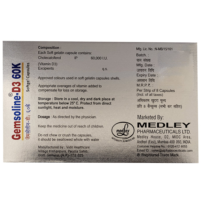 Gemsoline-D3 60K Capsule for Bone and Immune Health