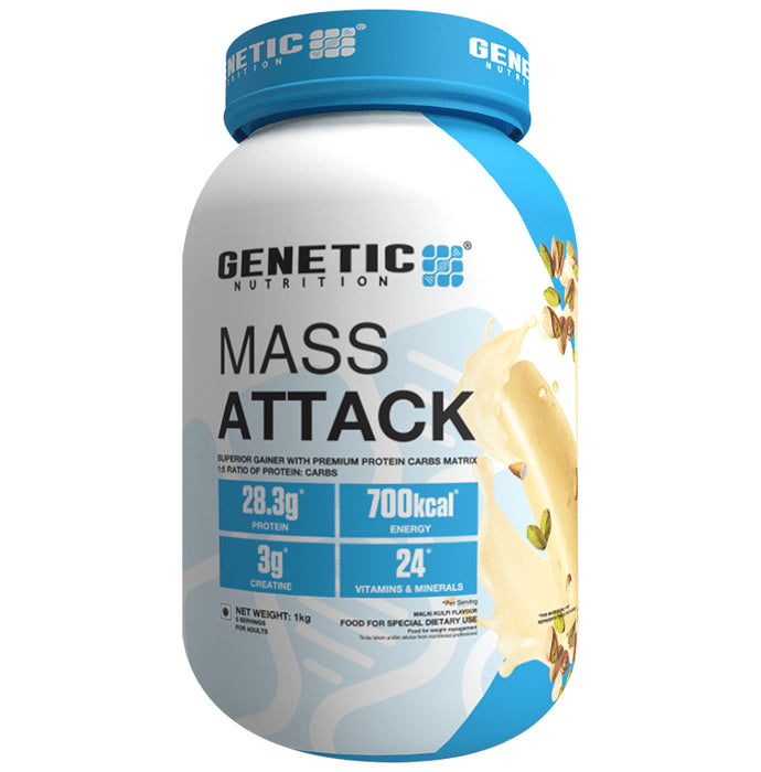 Genetic Nutrition Mass Attack Protein Powder Malai kulfi - Classic Derma