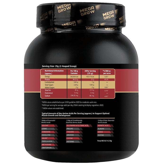 Megagrow Whey Protein Isolate Powder with Shaker Cookie and Cream