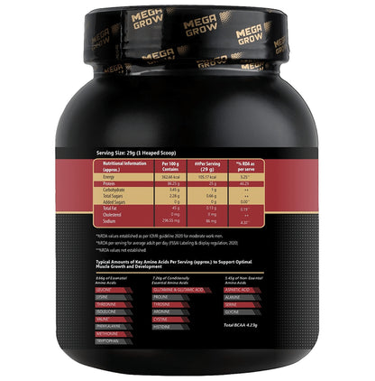 Megagrow Whey Protein Isolate Powder with Shaker Cookie and Cream