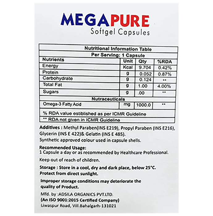 Megapure Soft Gelatin Capsule