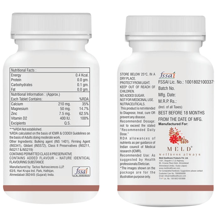 Meld wellness always Vitamin D 400 IU & Calcium Tablet