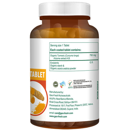 Geo Fresh Organic Turmeric 750mg Tablet