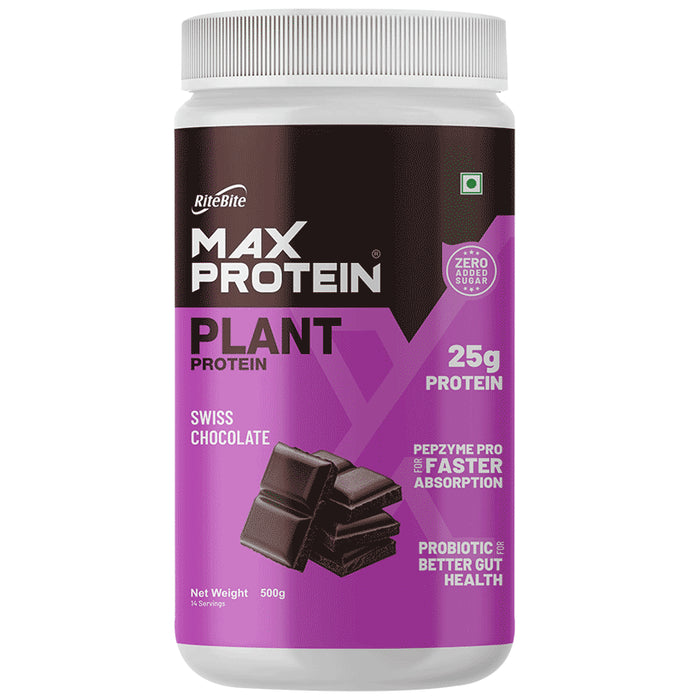 Buy Ritebite Max Protein Plant Powder Swiss Chocolate | Classic Derma ...