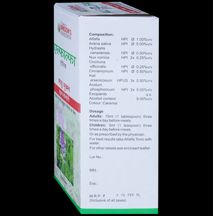 Bakson's Homeopathy Alfalfa Tonic Sugar Free
