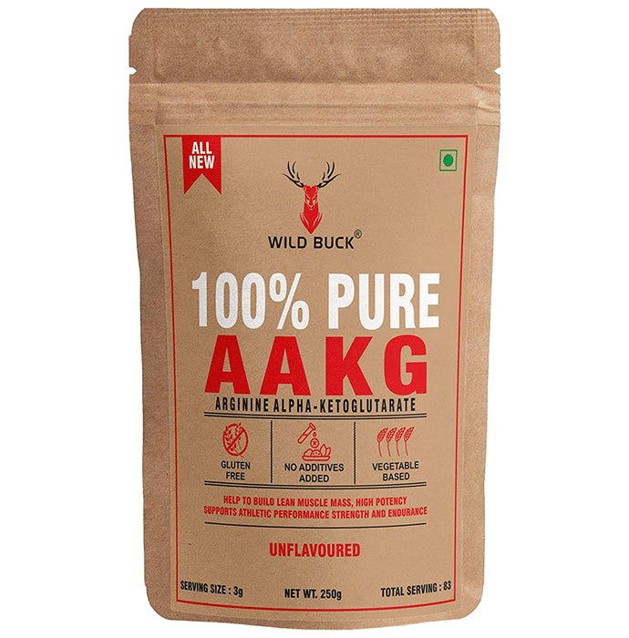 Wild Buck 100% Pure AAKG Powder Unflavored - Classic Derma